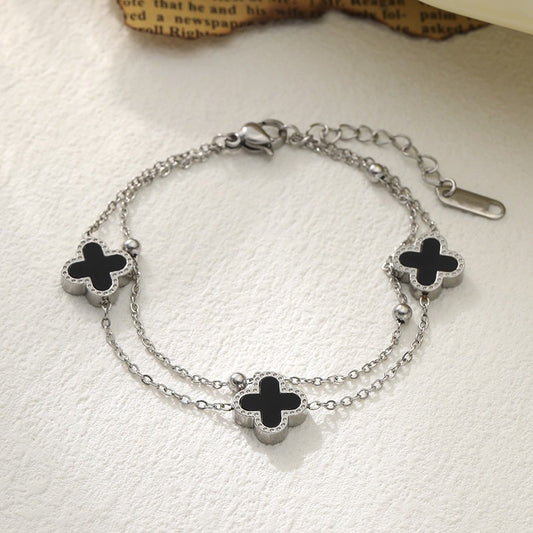 Silver and Black Bracelet