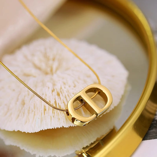 Gold CD Necklace