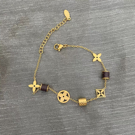 Gold Star and Flower Bracelet