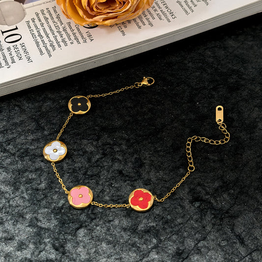 Multicolor Gold Flower Bracelet