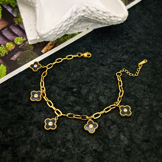 Double Sided Gold Cross Bracelet
