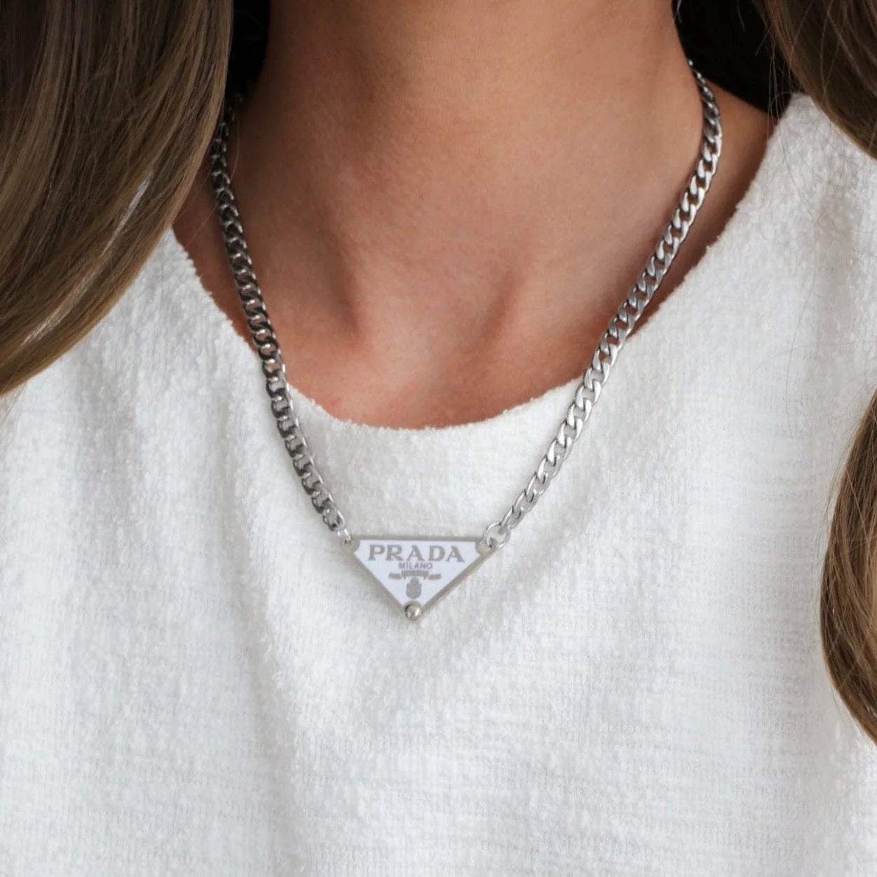 White Tag Necklace